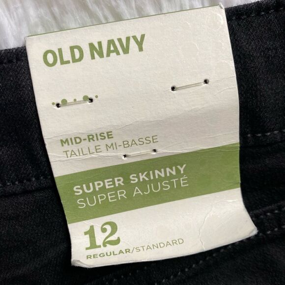Old Navy Super Skinny Mid Rise Jeans New Black Womens Size 12 - Picture 6 of 9